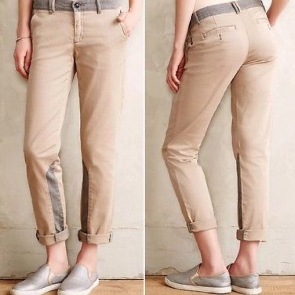 Anthropologie Pants - Anthro Pilcro Khaki Stripe Hyphen Chinos Size 29